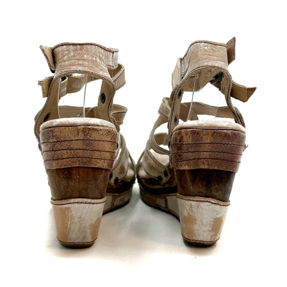 Bed Stu | Juliana Distressed Leather Wedge Sandals Size 6.5 - Picture 5 of 12